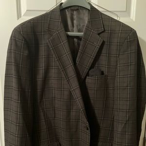 Big and Tall windowpane sportcoat blazer 56L